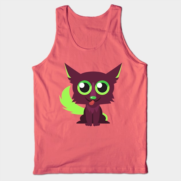 Cute Dumb Brown Green Doggo Tank Top by Alice_Wieckowska